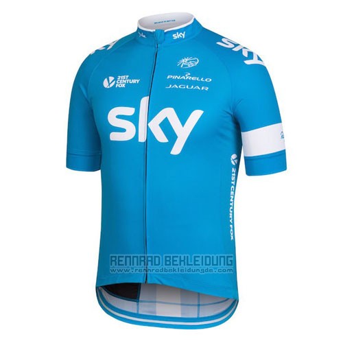 2016 Fahrradbekleidung Sky Azurblau und Wei Trikot Kurzarm und Tragerhose